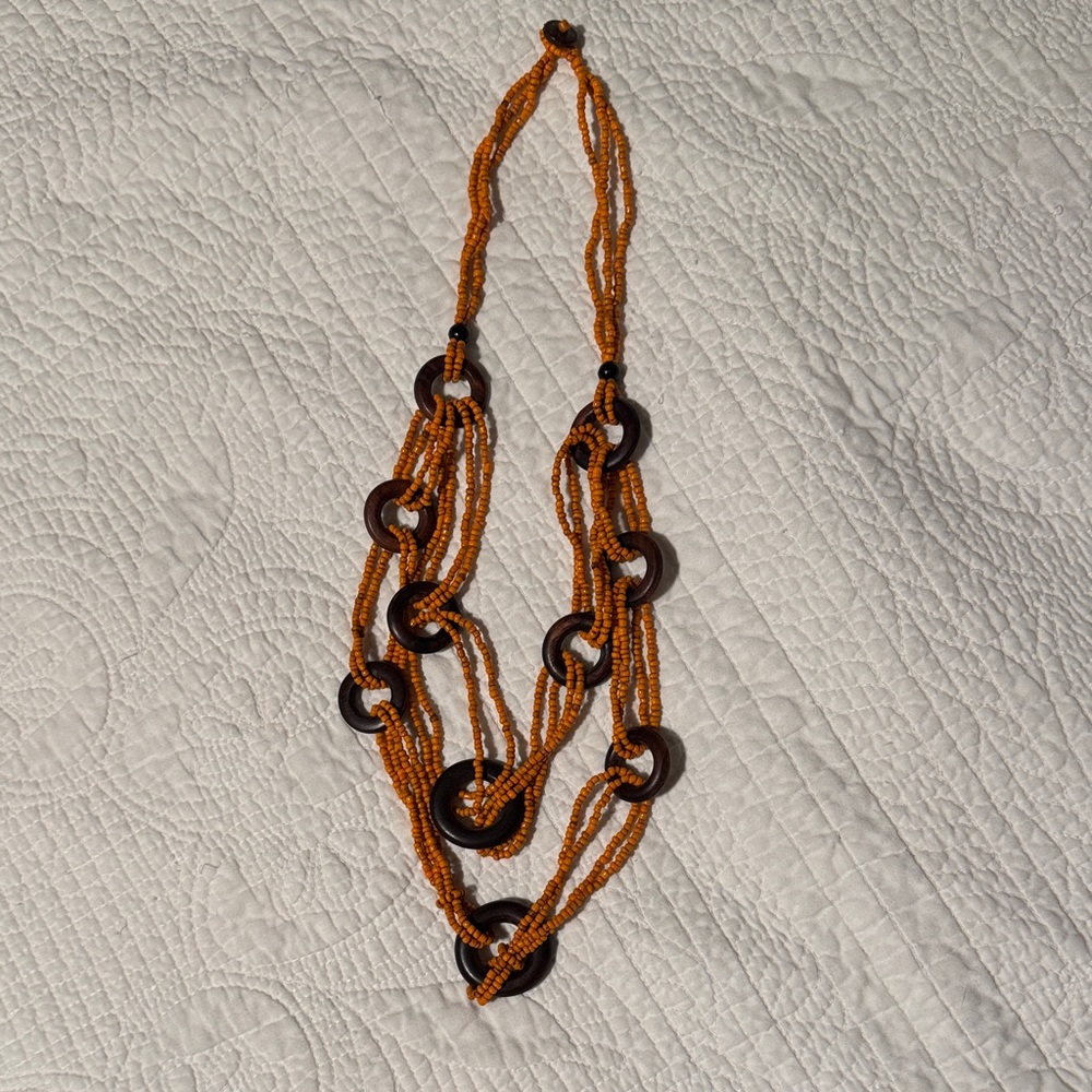 Elegant Orange Beaded Necklace